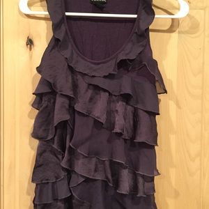 Ruffle wet seal tank top